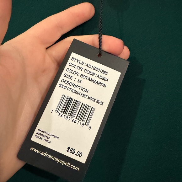 Adrianna Papell Teal Ruched Long Sleeve Blouse - Picture 3 of 4